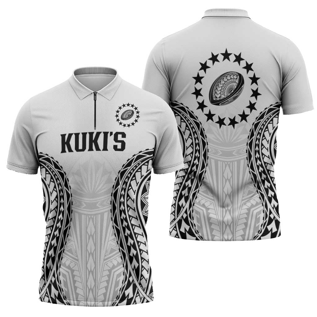 World Rugby Cook Islands Zipper Polo Shirt Kukis Make History - Polynesian Pride
