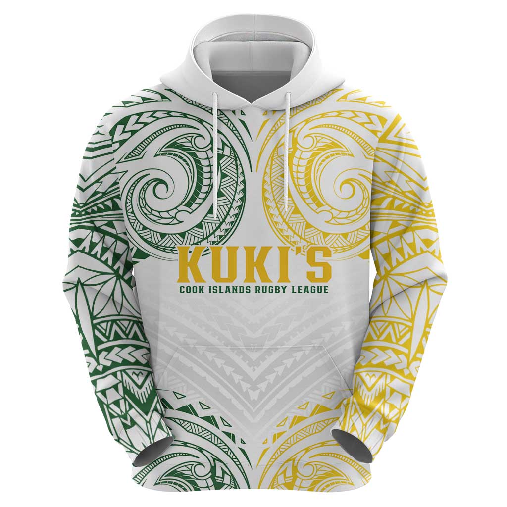 World Rugby Cook Islands Hoodie White Polynesian Tribal Pattern - Polynesian Pride
