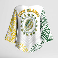 World Rugby Cook Islands Kimono Sleeve Blouse White Polynesian Tribal Pattern - Polynesian Pride