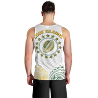 World Rugby Cook Islands Men Tank Top White Polynesian Tribal Pattern - Polynesian Pride