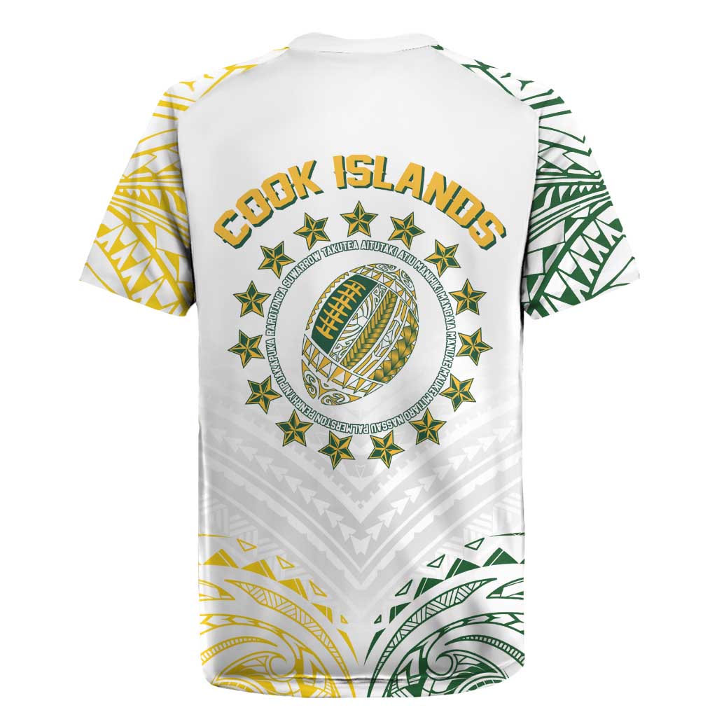World Rugby Cook Islands Rugby Jersey White Polynesian Tribal Pattern - Polynesian Pride