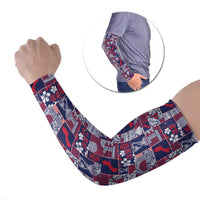 Guam Felis Pasgua Arm Sleeves Pacific Patchwork Xmas Vibes - Polynesian Pride