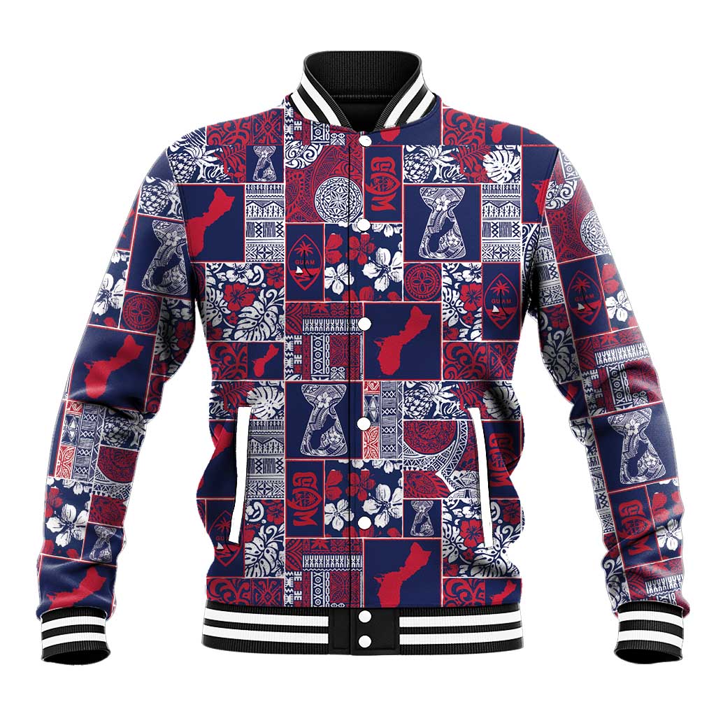 Guam Felis Pasgua Baseball Jacket Pacific Patchwork Xmas Vibes - Polynesian Pride