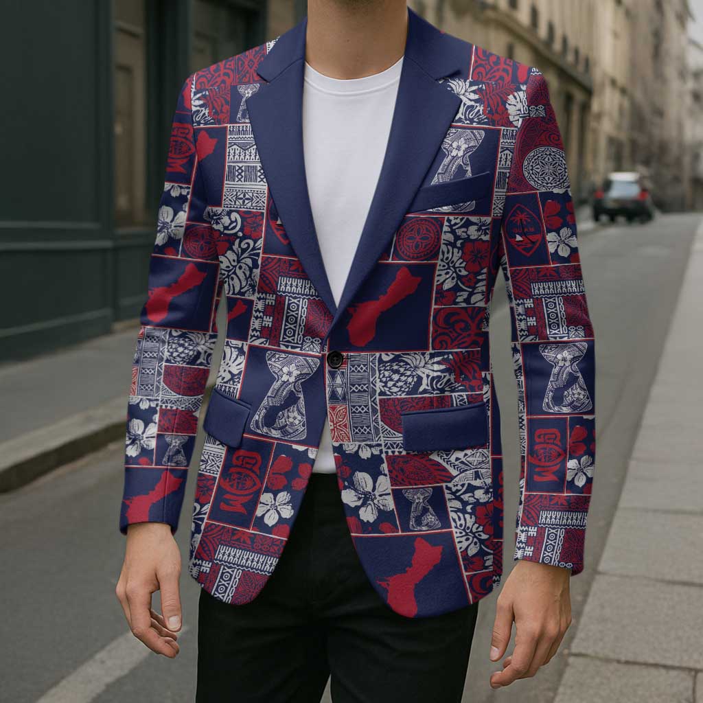 Guam Felis Pasgua Blazer Pacific Patchwork Xmas Vibes - Polynesian Pride