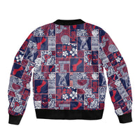 Guam Felis Pasgua Bomber Jacket Pacific Patchwork Xmas Vibes - Polynesian Pride