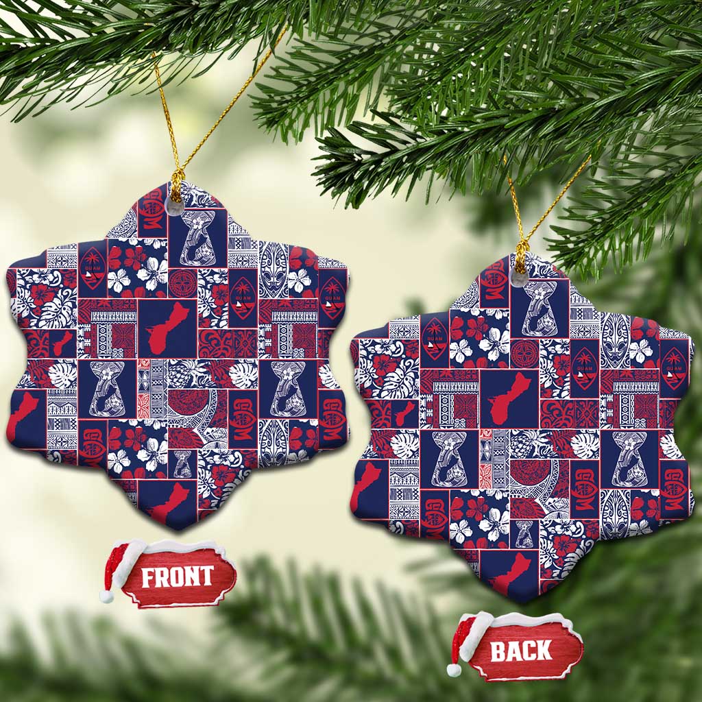 Guam Felis Pasgua Ceramic Ornament Pacific Patchwork Xmas Vibes - Polynesian Pride