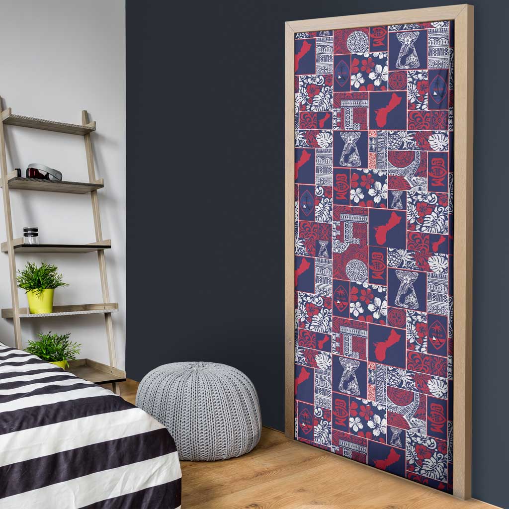 Guam Felis Pasgua Door Cover Pacific Patchwork Xmas Vibes - Polynesian Pride