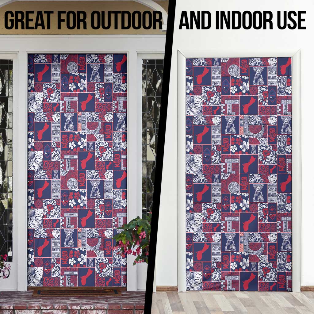 Guam Felis Pasgua Door Cover Pacific Patchwork Xmas Vibes - Polynesian Pride