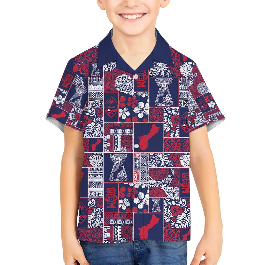 Guam Felis Pasgua Family Matching Long Sleeve Bodycon Dress and Hawaiian Shirt Pacific Patchwork Xmas Vibes - Polynesian Pride