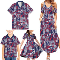 Guam Felis Pasgua Family Matching Summer Maxi Dress and Hawaiian Shirt Pacific Patchwork Xmas Vibes - Polynesian Pride
