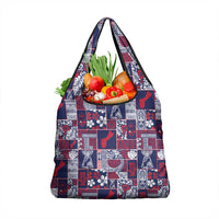 Guam Felis Pasgua Grocery Bag Pacific Patchwork Xmas Vibes - Polynesian Pride