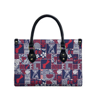 Guam Felis Pasgua Leather Bag Pacific Patchwork Xmas Vibes - Polynesian Pride