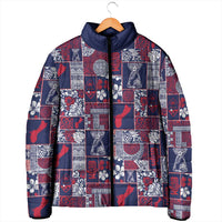 Guam Felis Pasgua Padded Jacket Pacific Patchwork Xmas Vibes - Polynesian Pride