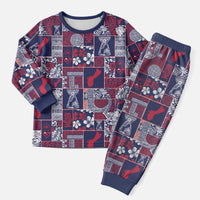 Guam Felis Pasgua Christmas Pajama Set Pacific Patchwork Xmas Vibes - Polynesian Pride