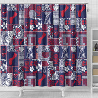 Guam Felis Pasgua Shower Curtain Pacific Patchwork Xmas Vibes - Polynesian Pride