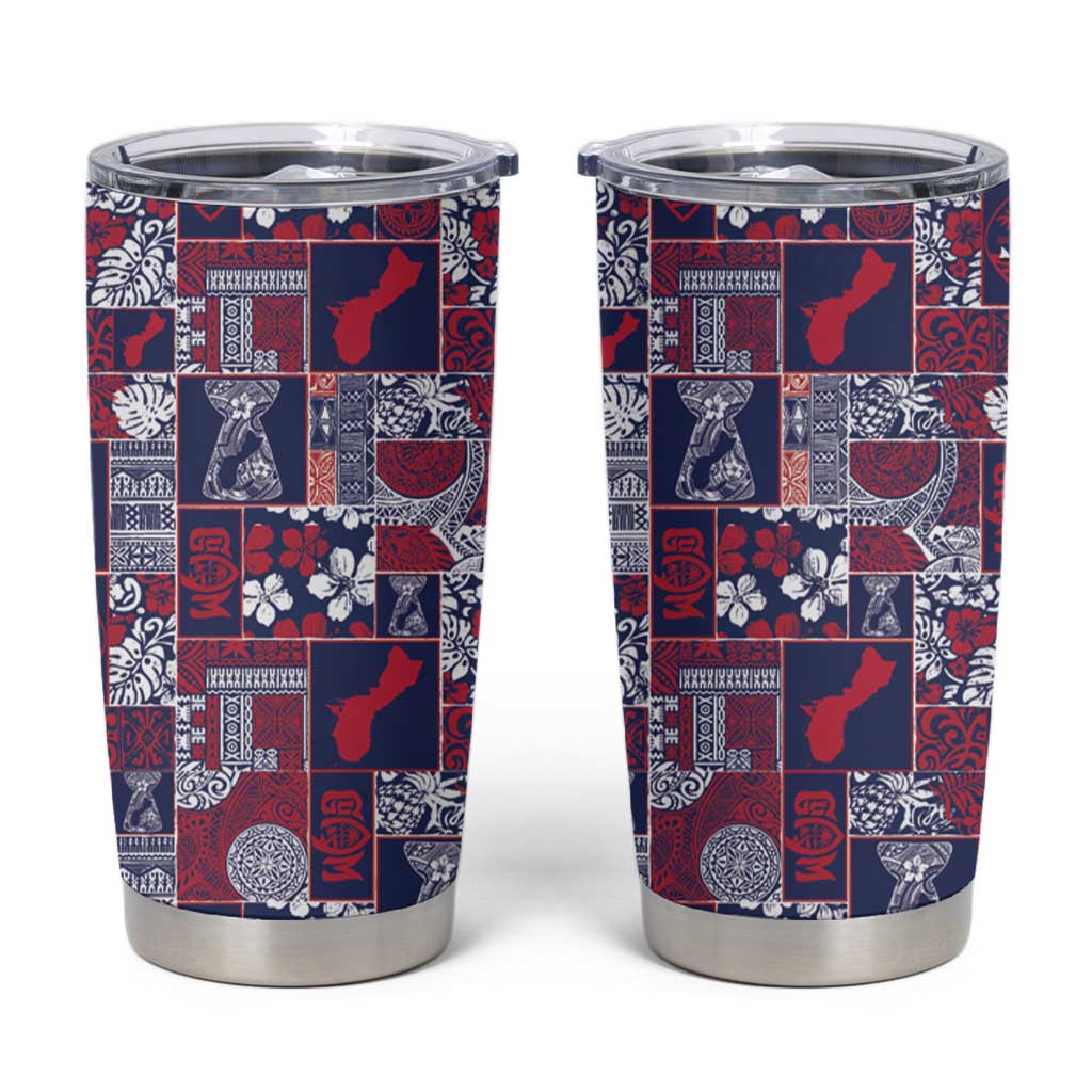 Guam Felis Pasgua Tumbler Cup Pacific Patchwork Xmas Vibes - Polynesian Pride