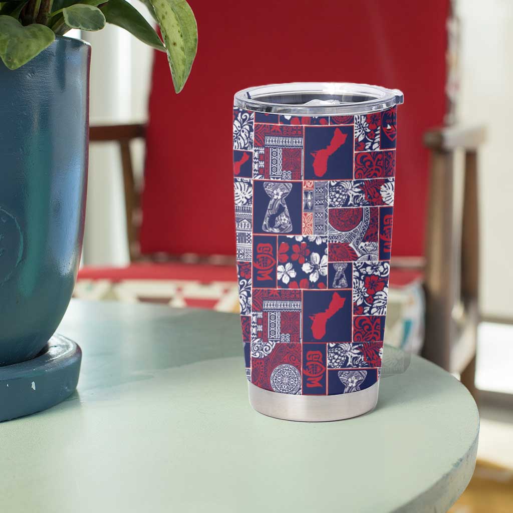 Guam Felis Pasgua Tumbler Cup Pacific Patchwork Xmas Vibes - Polynesian Pride