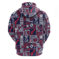 Guam Felis Pasgua Zip Hoodie Pacific Patchwork Xmas Vibes - Polynesian Pride