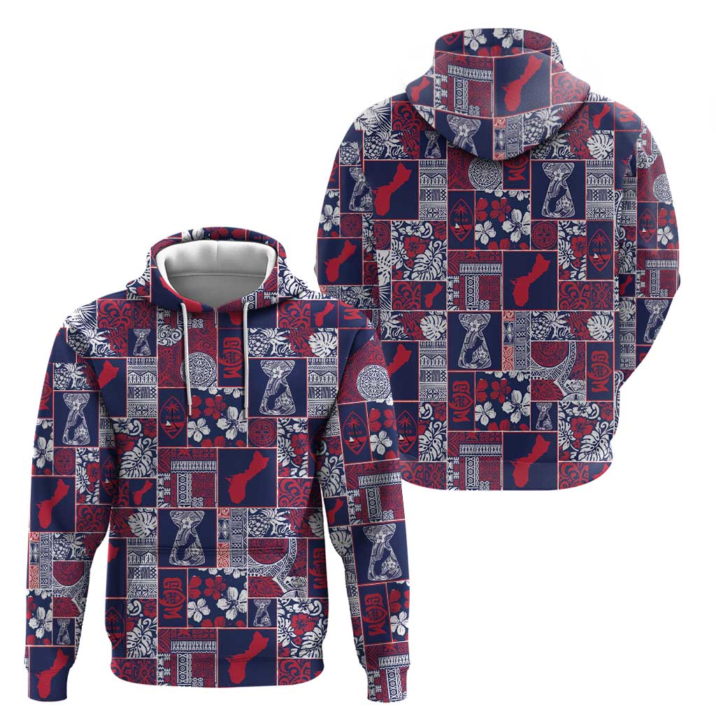 Guam Felis Pasgua Zip Hoodie Pacific Patchwork Xmas Vibes - Polynesian Pride