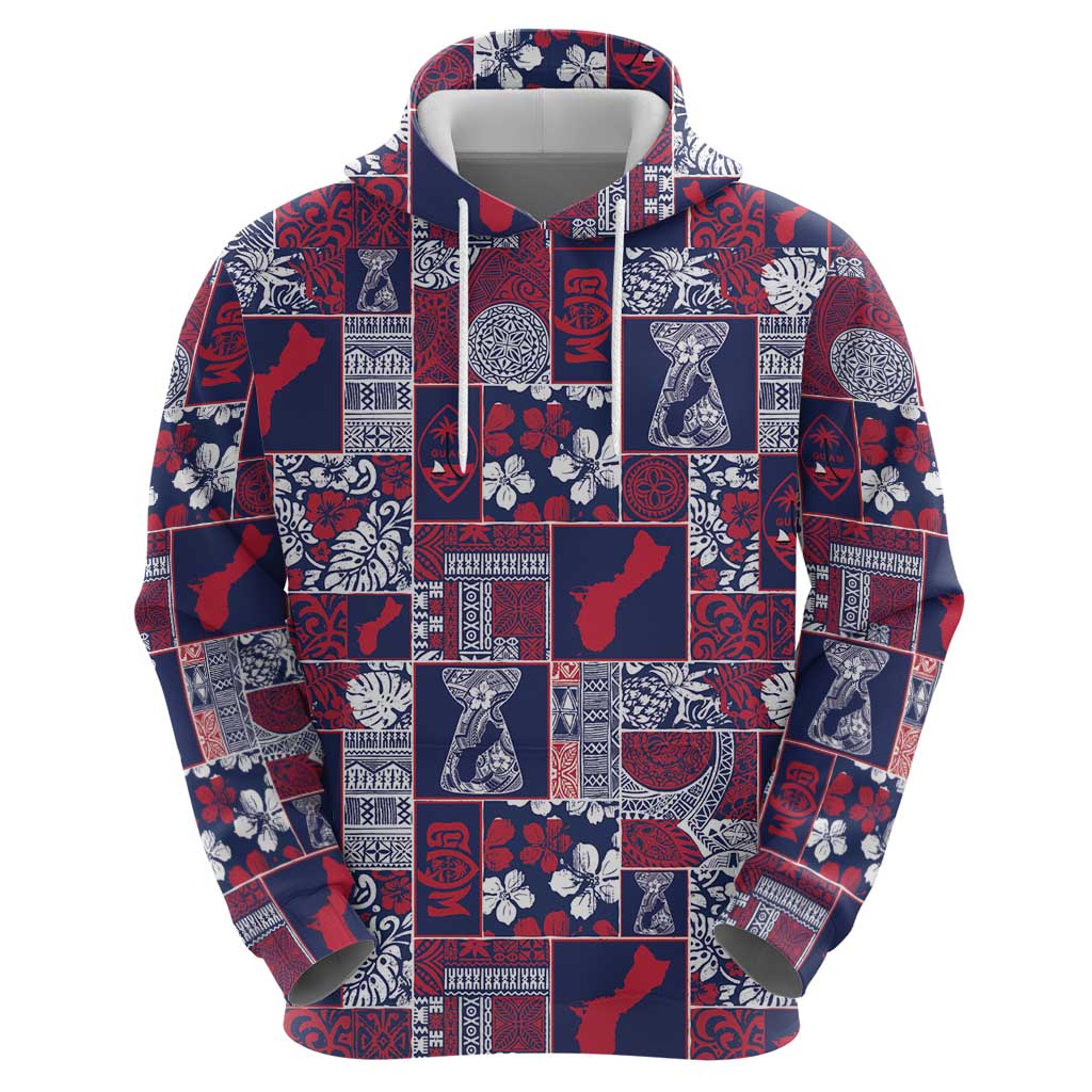 Guam Felis Pasgua Zip Hoodie Pacific Patchwork Xmas Vibes - Polynesian Pride