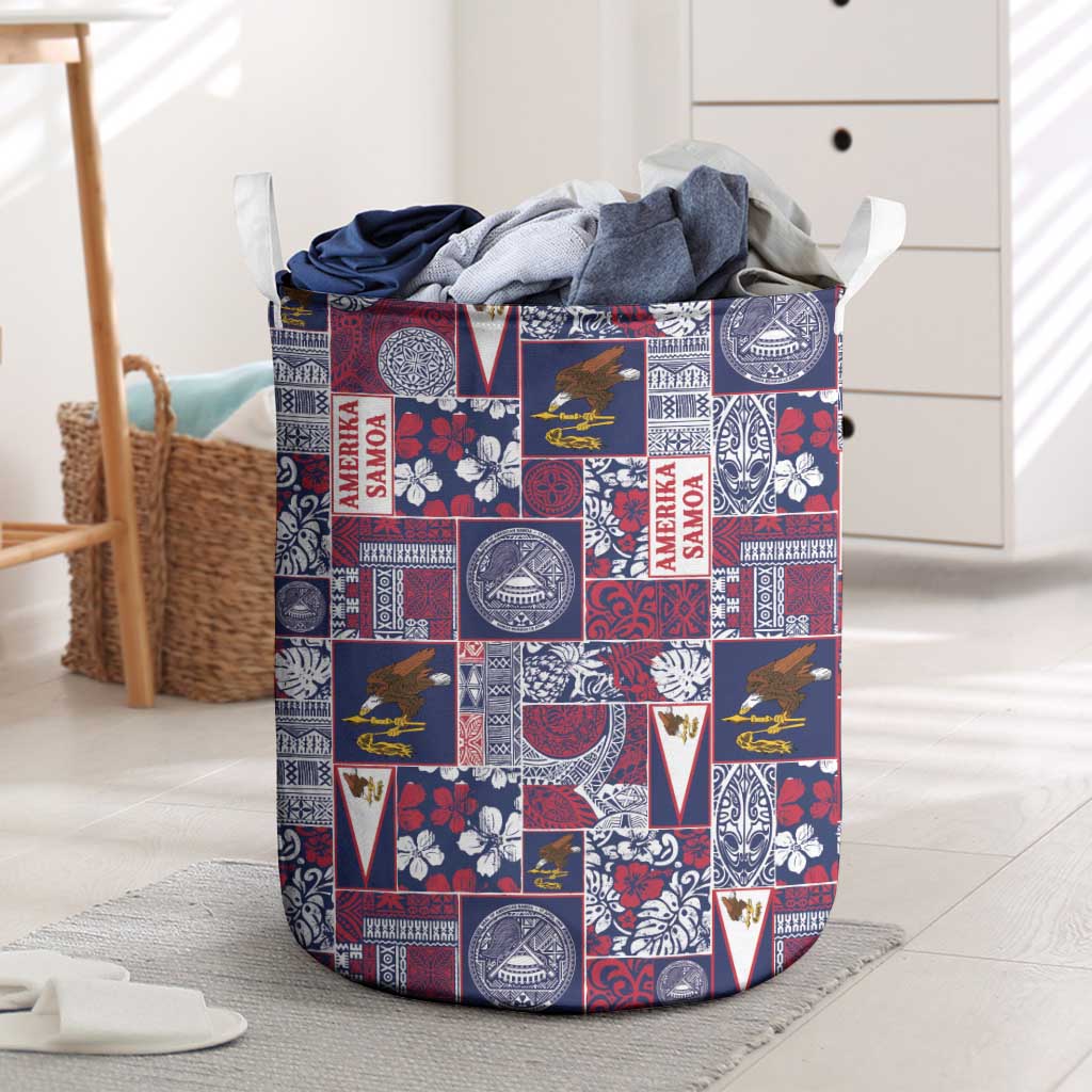 Manuia le Kerisimasi American Samoa Laundry Basket Pacific Patchwork Xmas Vibes - Polynesian Pride
