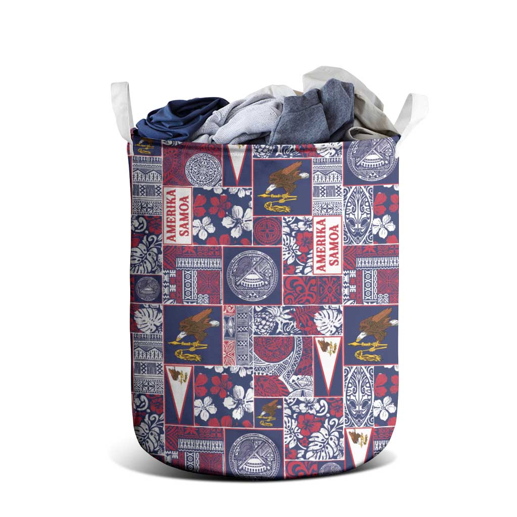 Manuia le Kerisimasi American Samoa Laundry Basket Pacific Patchwork Xmas Vibes - Polynesian Pride