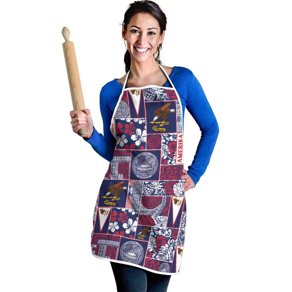 Manuia le Kerisimasi American Samoa Apron Pacific Patchwork Xmas Vibes - Polynesian Pride
