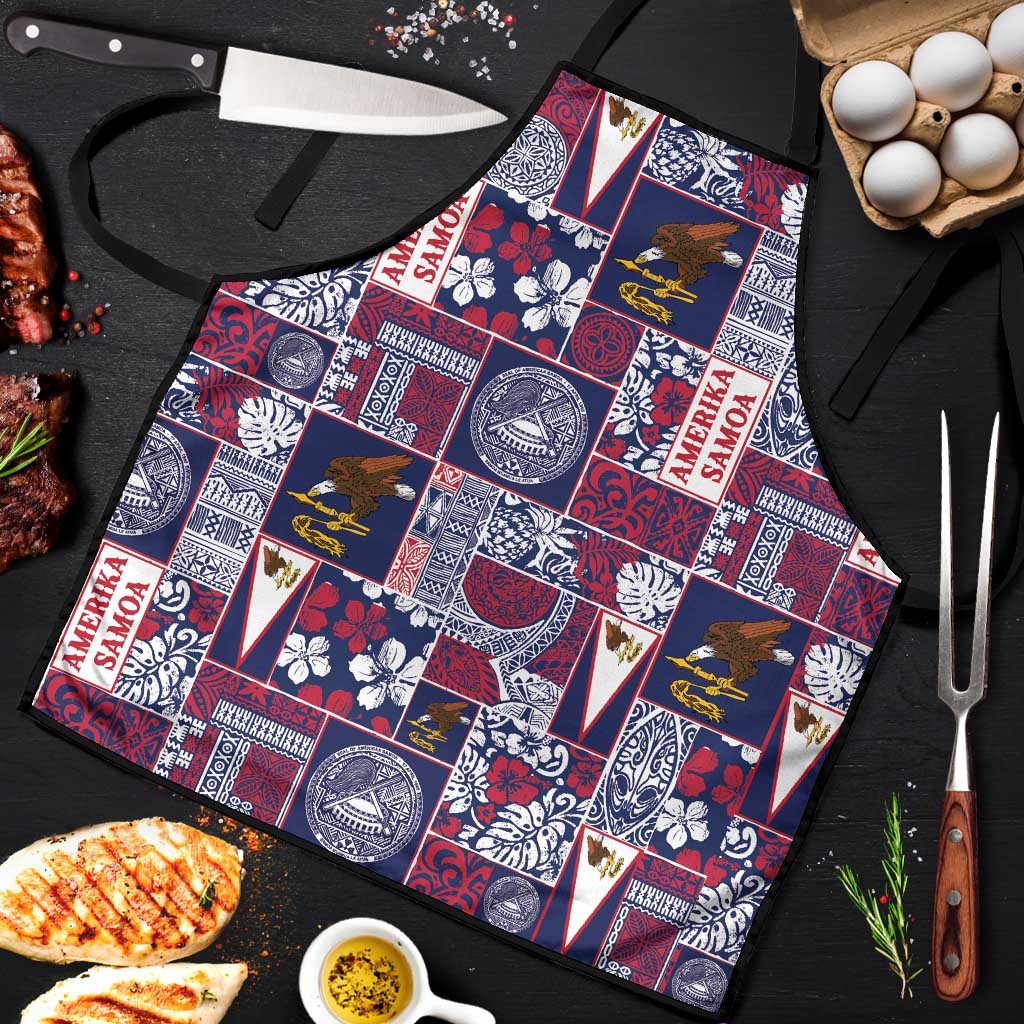 Manuia le Kerisimasi American Samoa Apron Pacific Patchwork Xmas Vibes - Polynesian Pride