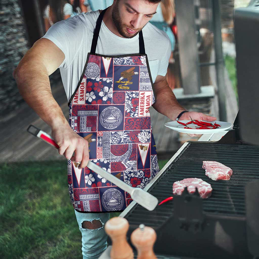 Manuia le Kerisimasi American Samoa Apron Pacific Patchwork Xmas Vibes - Polynesian Pride