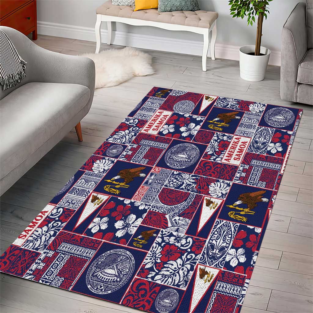 Manuia le Kerisimasi American Samoa Area Rug Pacific Patchwork Xmas Vibes - Polynesian Pride