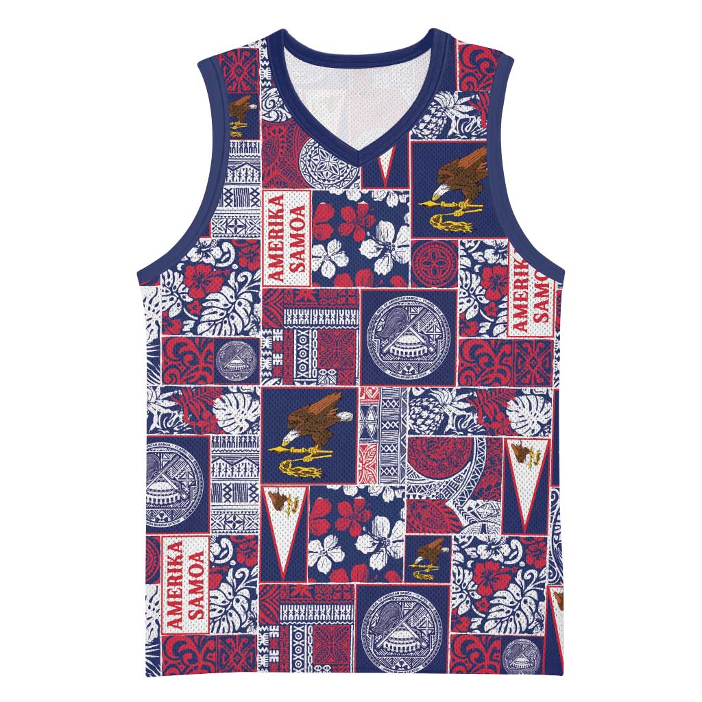 Manuia le Kerisimasi American Samoa Basketball Jersey Pacific Patchwork Xmas Vibes - Polynesian Pride