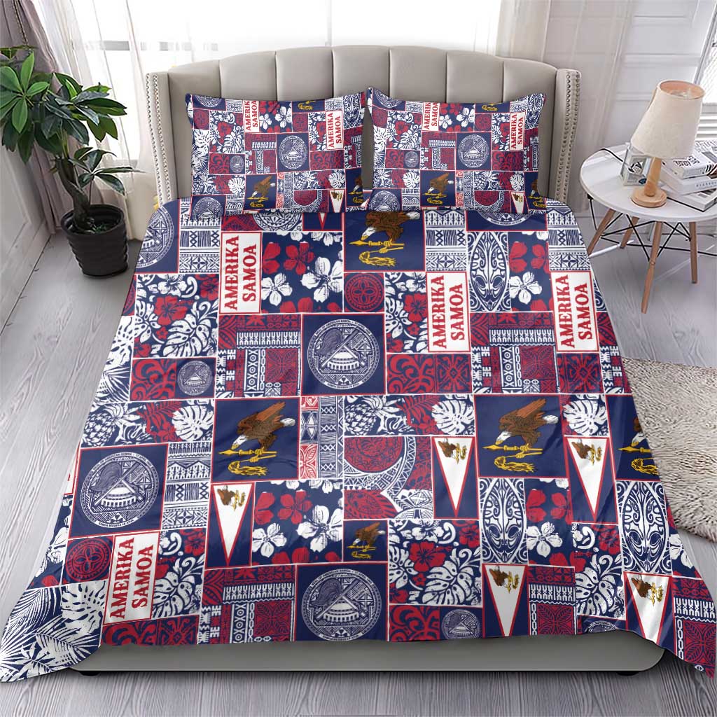 Manuia le Kerisimasi American Samoa Bedding Set Pacific Patchwork Xmas Vibes - Polynesian Pride