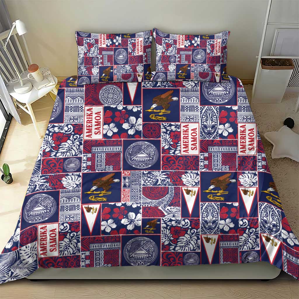 Manuia le Kerisimasi American Samoa Bedding Set Pacific Patchwork Xmas Vibes - Polynesian Pride
