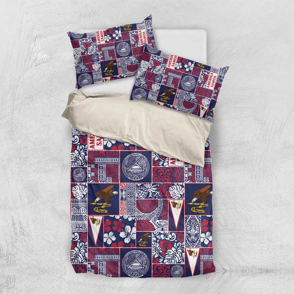 Manuia le Kerisimasi American Samoa Bedding Set Pacific Patchwork Xmas Vibes - Polynesian Pride