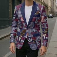 Manuia le Kerisimasi American Samoa Blazer Pacific Patchwork Xmas Vibes - Polynesian Pride