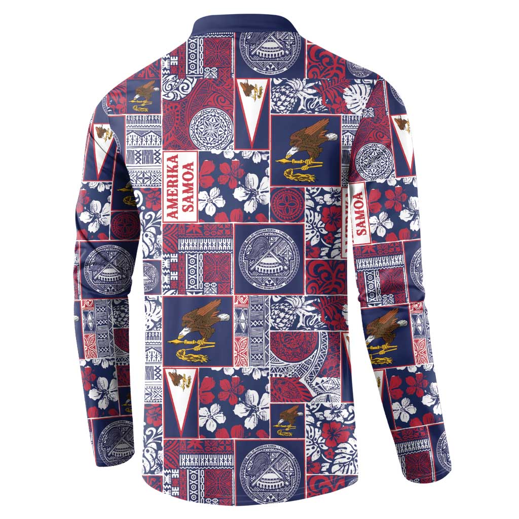 Manuia le Kerisimasi American Samoa Button Sweatshirt Pacific Patchwork Xmas Vibes - Polynesian Pride