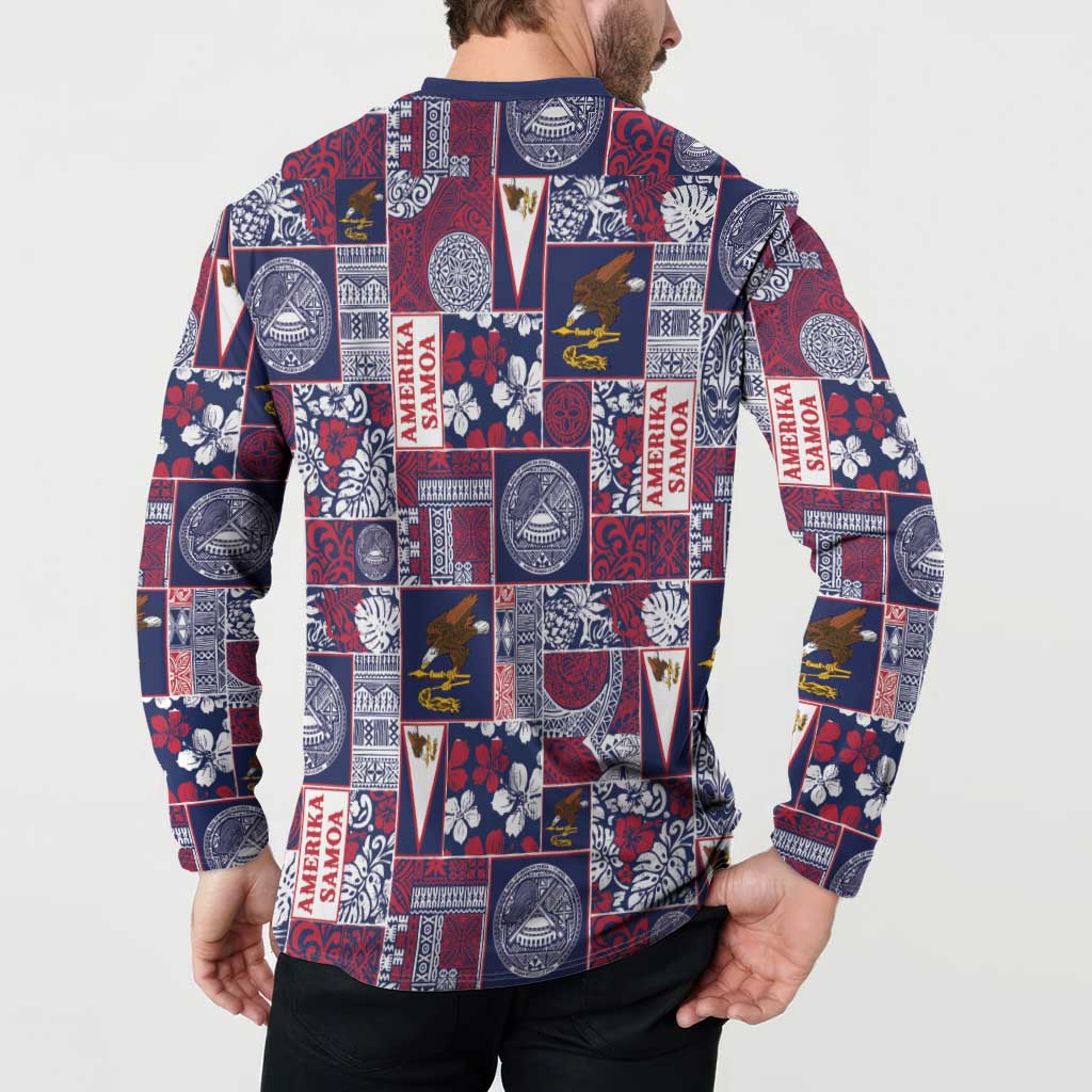Manuia le Kerisimasi American Samoa Button Sweatshirt Pacific Patchwork Xmas Vibes - Polynesian Pride