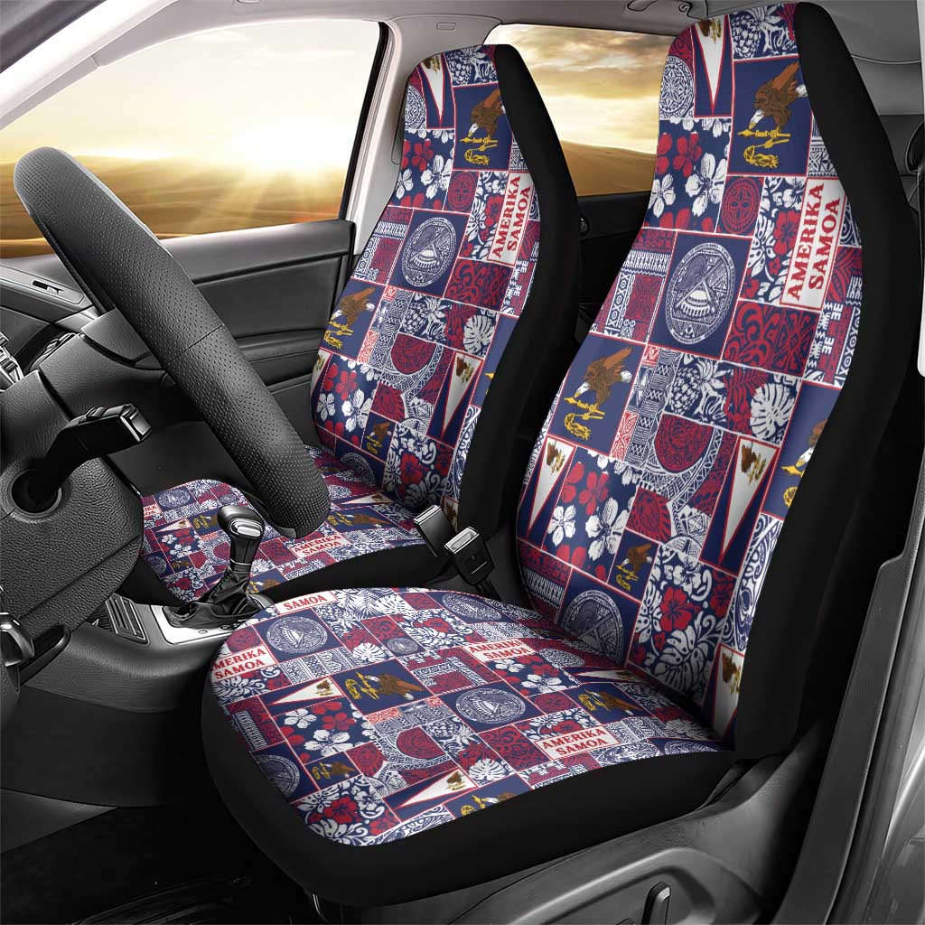Manuia le Kerisimasi American Samoa Car Seat Cover Pacific Patchwork Xmas Vibes - Polynesian Pride