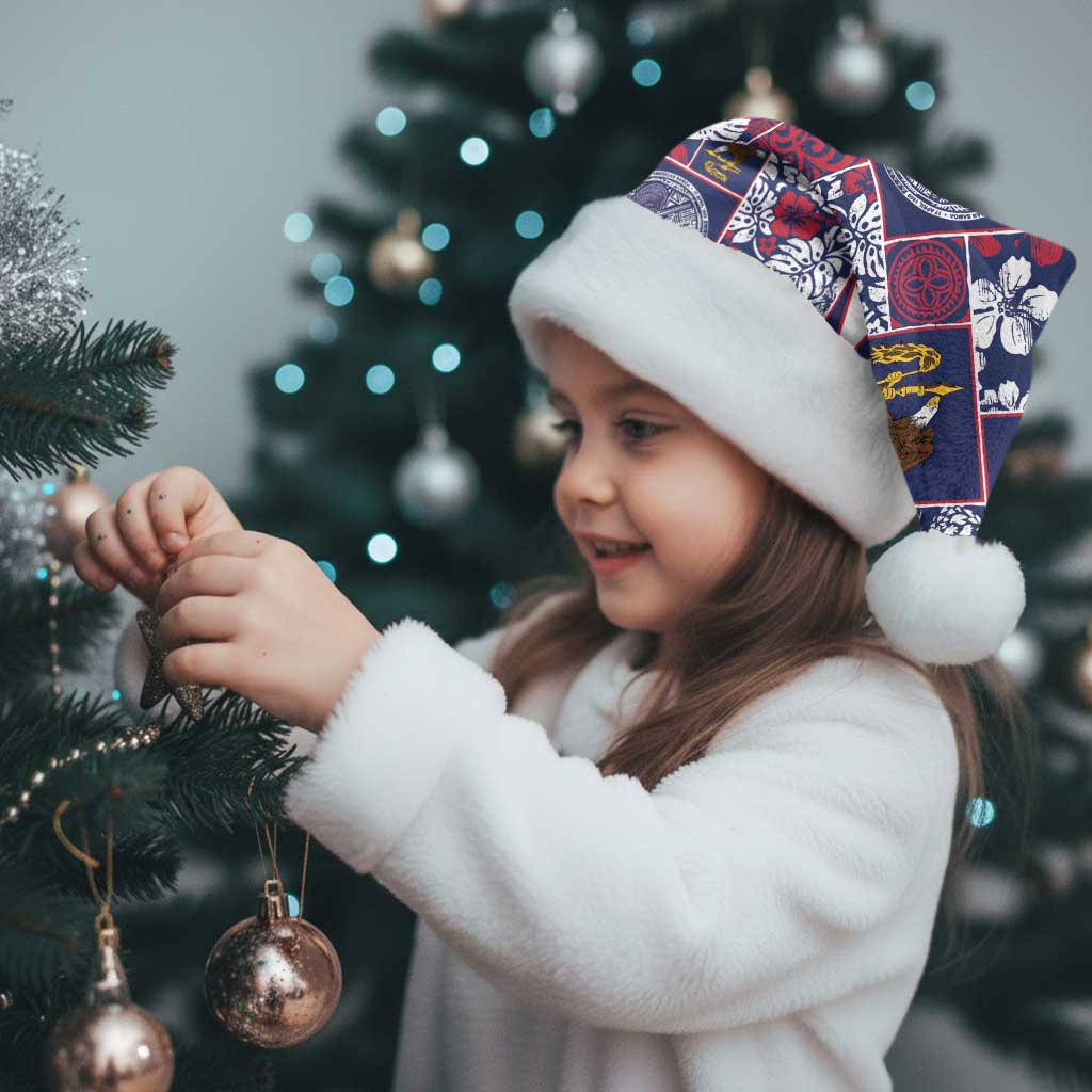 Manuia le Kerisimasi American Samoa Christmas Santa Hat Pacific Patchwork Xmas Vibes - Polynesian Pride