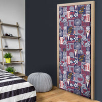 Manuia le Kerisimasi American Samoa Door Cover Pacific Patchwork Xmas Vibes - Polynesian Pride