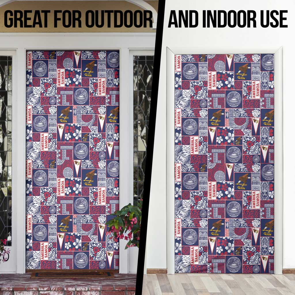 Manuia le Kerisimasi American Samoa Door Cover Pacific Patchwork Xmas Vibes - Polynesian Pride