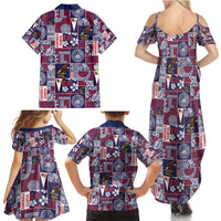 Manuia le Kerisimasi American Samoa Family Matching Summer Maxi Dress and Hawaiian Shirt Pacific Patchwork Xmas Vibes - Polynesian Pride