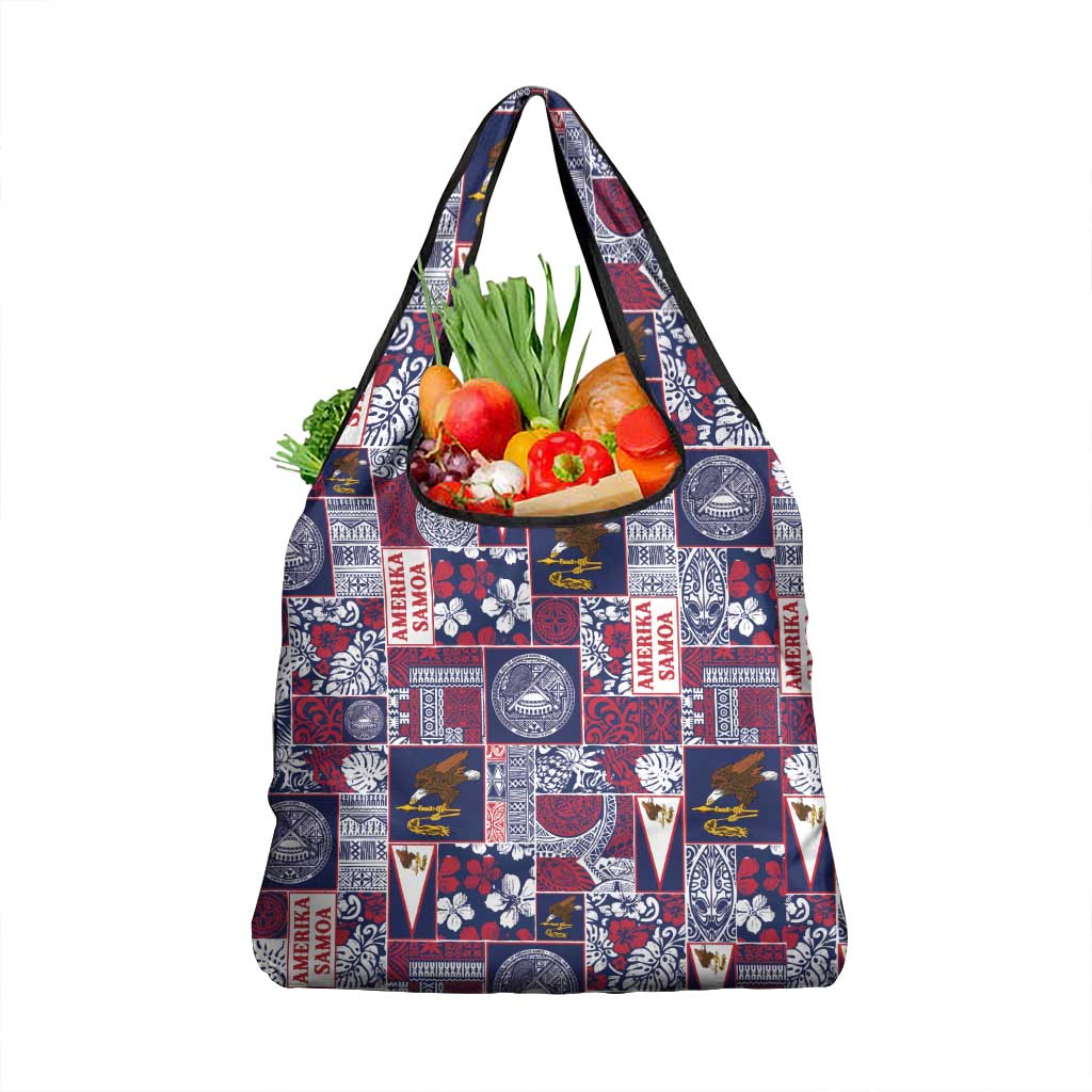 Manuia le Kerisimasi American Samoa Grocery Bag Pacific Patchwork Xmas Vibes - Polynesian Pride