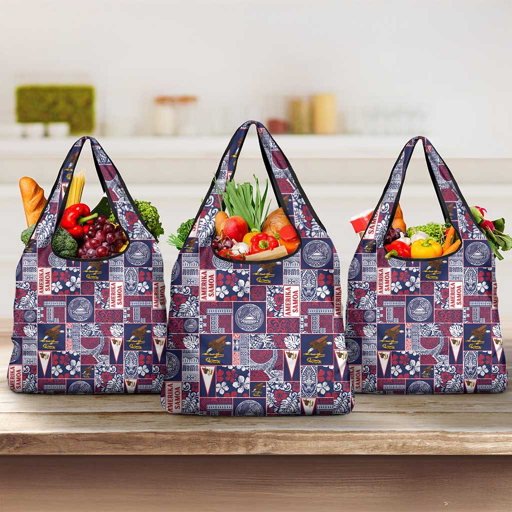 Manuia le Kerisimasi American Samoa Grocery Bag Pacific Patchwork Xmas Vibes - Polynesian Pride