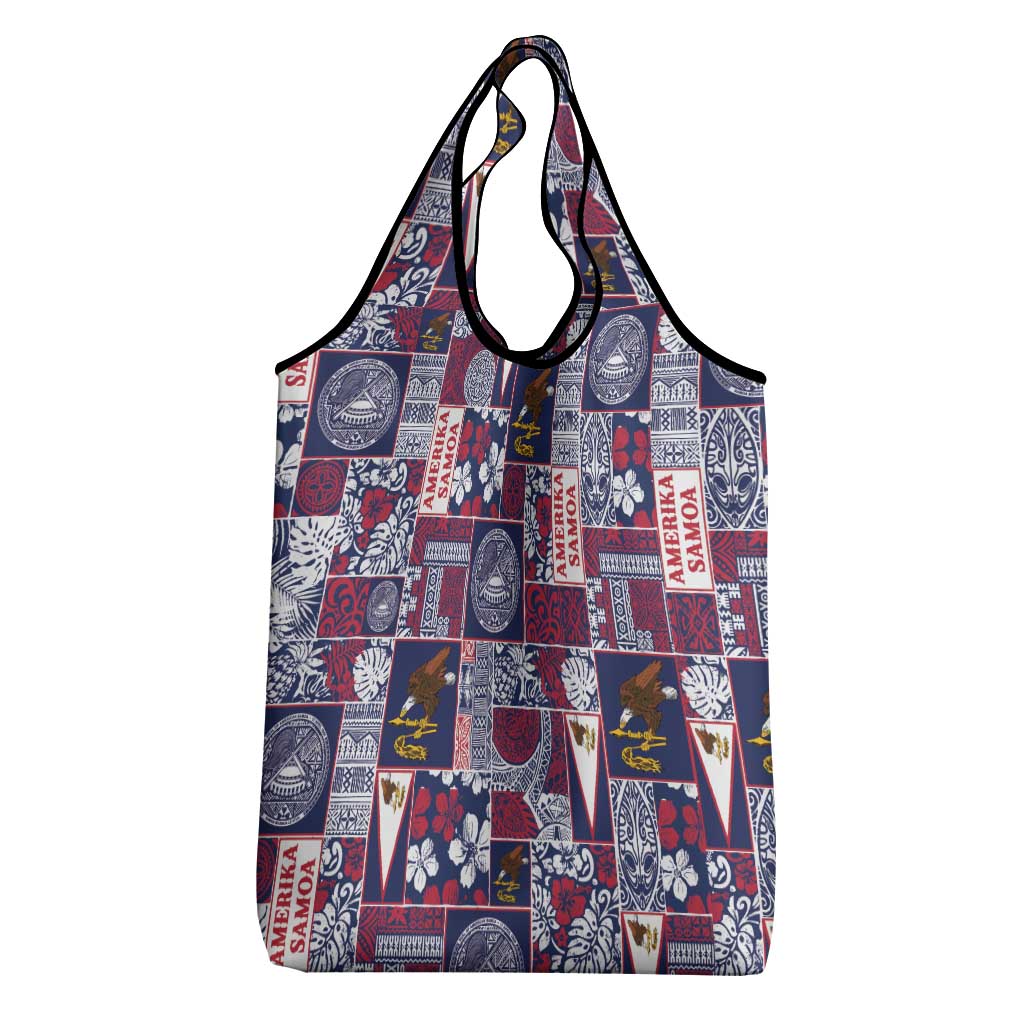 Manuia le Kerisimasi American Samoa Grocery Bag Pacific Patchwork Xmas Vibes - Polynesian Pride