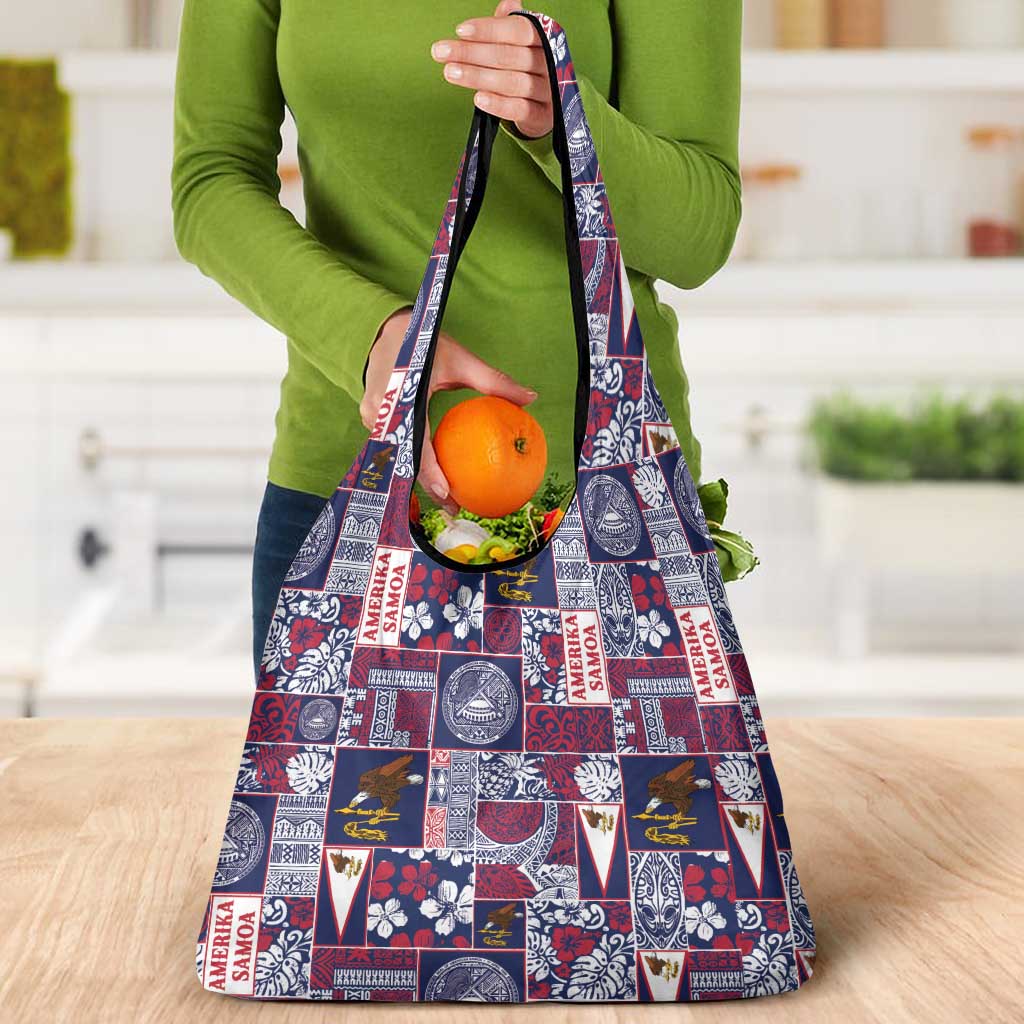 Manuia le Kerisimasi American Samoa Grocery Bag Pacific Patchwork Xmas Vibes - Polynesian Pride