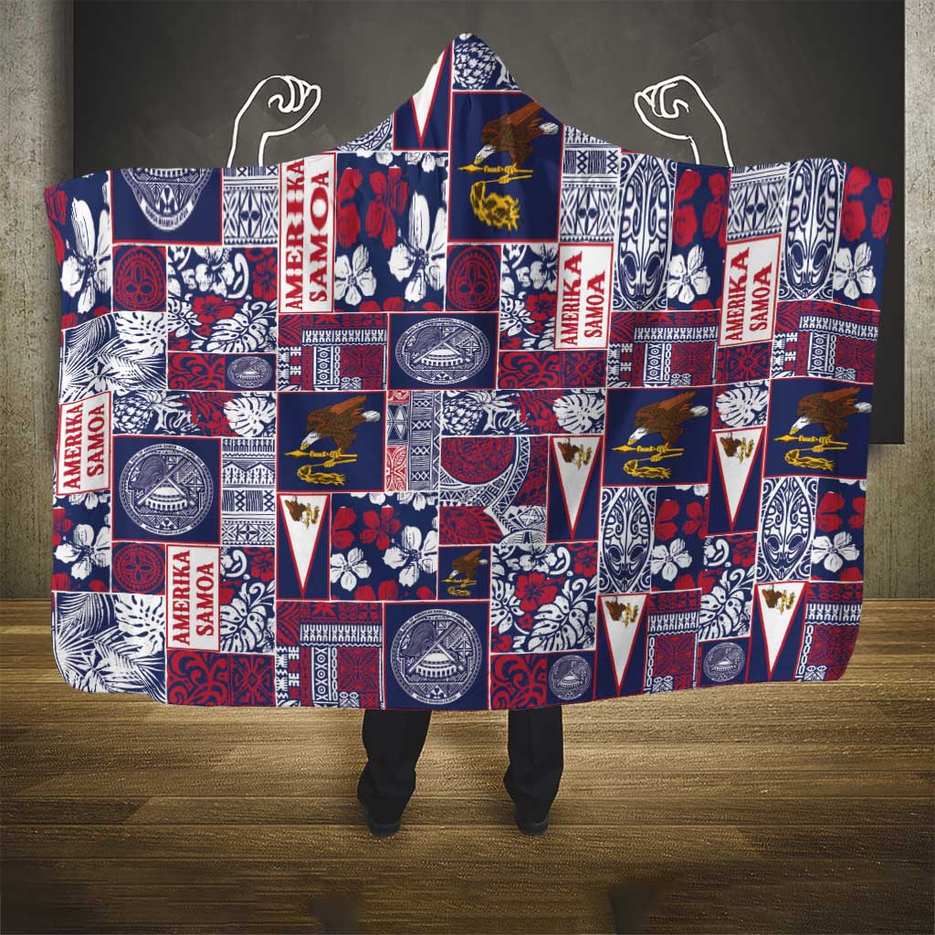 Manuia le Kerisimasi American Samoa Hooded Blanket Pacific Patchwork Xmas Vibes - Polynesian Pride