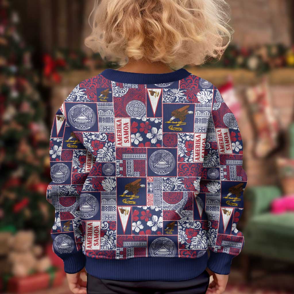 Manuia le Kerisimasi American Samoa Kid Ugly Christmas Sweater Pacific Patchwork Xmas Vibes - Polynesian Pride