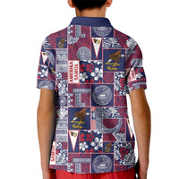 Manuia le Kerisimasi American Samoa Kid Polo Shirt Pacific Patchwork Xmas Vibes - Polynesian Pride