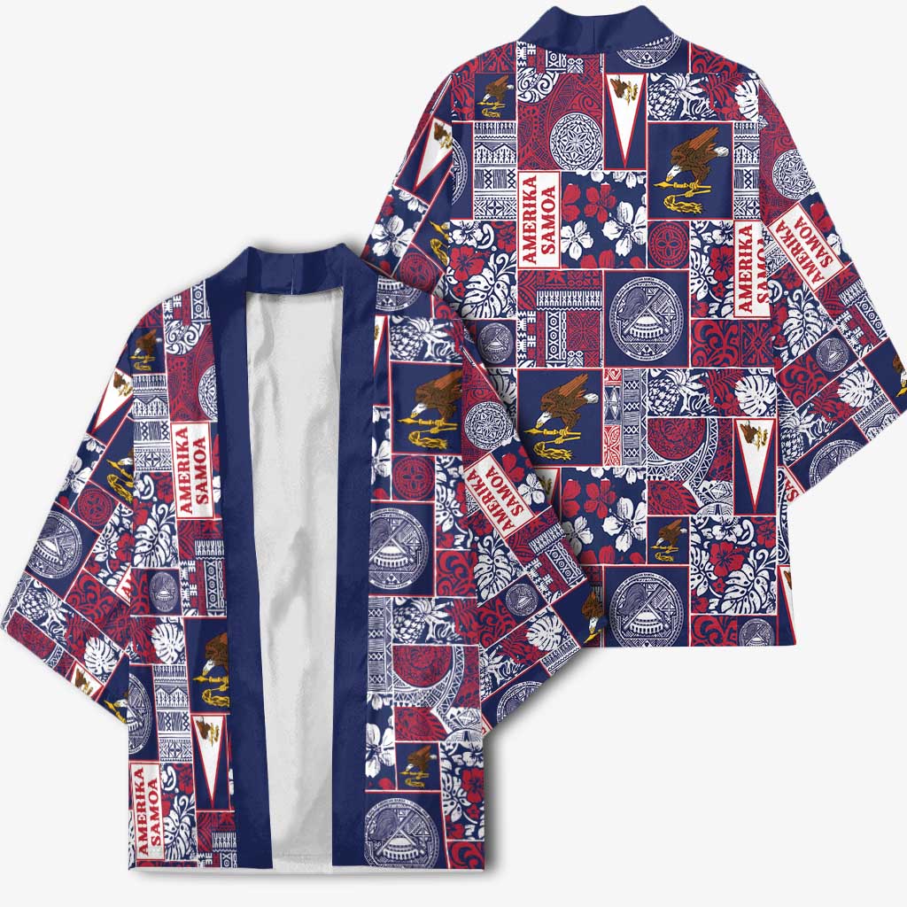 Manuia le Kerisimasi American Samoa Kimono Pacific Patchwork Xmas Vibes - Polynesian Pride